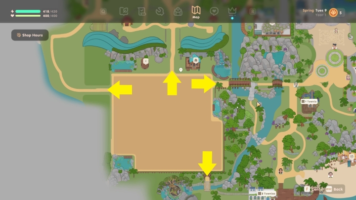 Na początku gry Wasze pole będzie zarośnięte przez krzaki i drzewa - Coral Island: Porady na start (Beginners Tips) - Coral Island - poradnik do gry