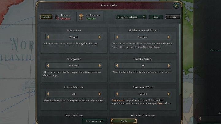 Przed rozpoczęciem zabawy, będziecie mogli zmodyfikować niektóre ustawienia, co wpłynie na przyszłą rozgrywkę - Victoria 3: Tryby gry - Victoria 3 - poradnik do gry