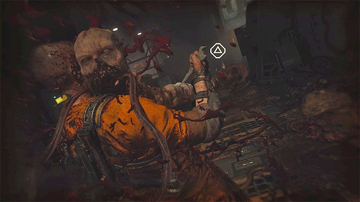 Jeden z bardziej uciążliwych przeciwników w grze to głowa połączona z długim kręgosłupem - konfrontacje z nimi mogą prowadzić do utraty części zdrowia lub do śmierci Jacoba (jeśli zawalicie QTE z szybkiego wciskania przycisku) - Callisto Protocol: Porady na start - The Callisto Protocol - poradnik do gry