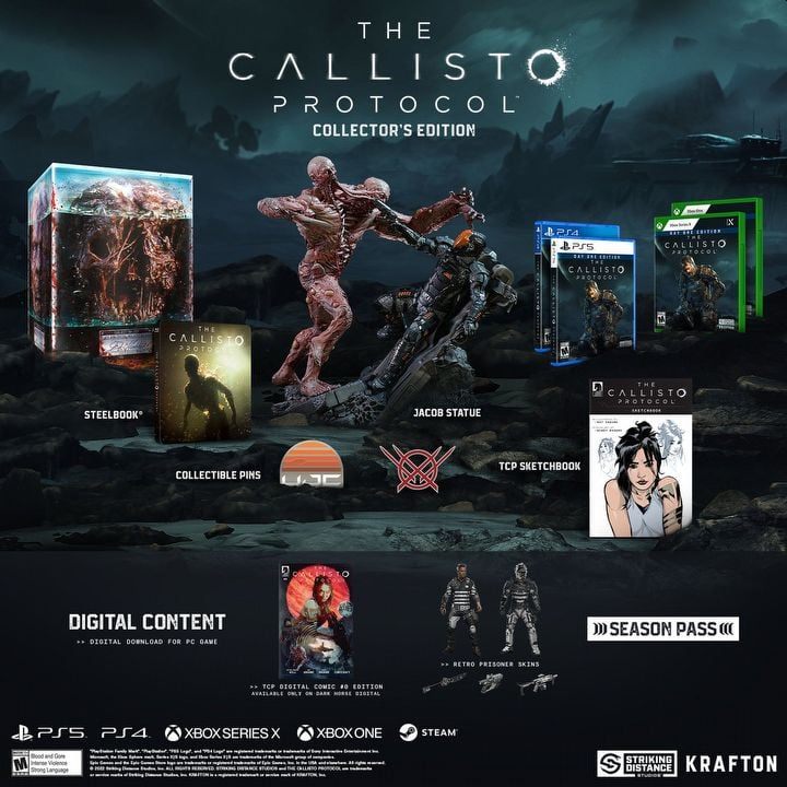 Gra Callisto Protocol otrzymała również limitowaną edycję kolekcjonerską sprzedawaną w dużym pudełku w fizycznej formie - Callisto Protocol: Edycje gry - Digital Deluxe Edition, przepustka sezonowa - The Callisto Protocol - poradnik do gry