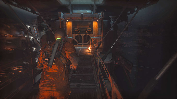 Po znalezieniu się na górze wybierzcie lewą kładkę prowadzącą w stronę strażnicy - Callisto Protocol: Rozdział 1: Ognisko epidemii (Outbreak) - solucja, opis przejścia - The Callisto Protocol - poradnik do gry