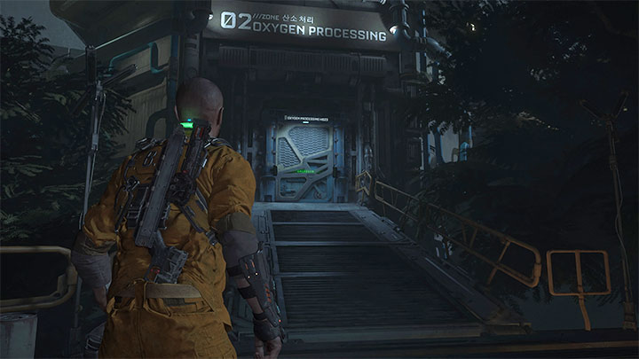 Zjedźcie małą windą do głównej części kopuły i użyjcie panelu do rozsunięcia mostu - Callisto Protocol: Rozdział 3: Kopuła mieszkalna (Habitat) - solucja, opis przejścia - The Callisto Protocol - poradnik do gry