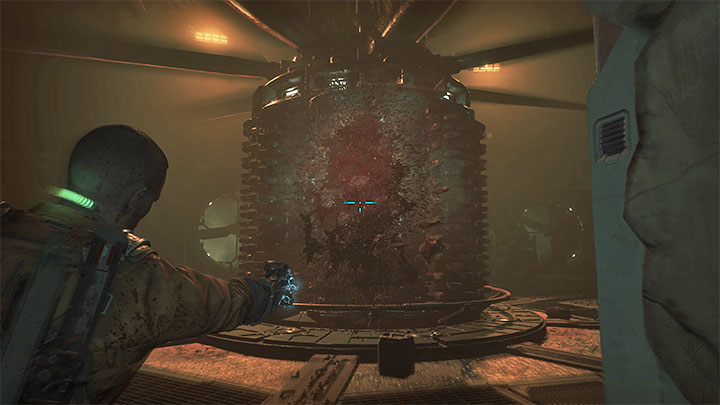 Zbliżycie się do grupy przeciwników i pracujących maszyn - Callisto Protocol: Rozdział 3: Kopuła mieszkalna (Habitat) - solucja, opis przejścia - The Callisto Protocol - poradnik do gry