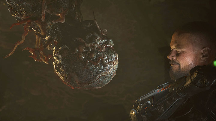 Kontynuujcie podróż w dół - docelowo musicie dotrzeć do drabiny i zejść po niej na niższy poziom - Callisto Protocol: Rozdział 5: Poniżej (Below) - solucja, opis przejścia - The Callisto Protocol - poradnik do gry