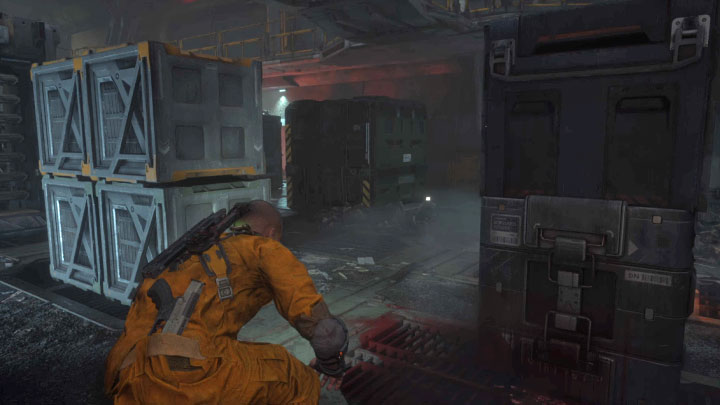 Ustawcie się za jakąś zasłoną i zaczekajcie na przybycie robota - Callisto Protocol: Jak zniszczyć robota strażniczego (trofeum Terminator)? - The Callisto Protocol - poradnik do gry