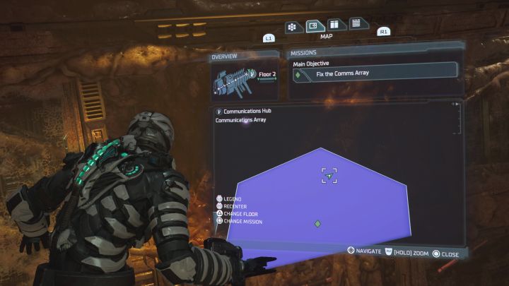 Fragment jest w dużej sali Talerz komunikacyjny (Communications Array), w której zalicza się zagadkę naprawienia talerza - Dead Space Remake: Fragmenty Znaku (Marker Fragments) - lista sekretów - Dead Space Remake - poradnik do gry