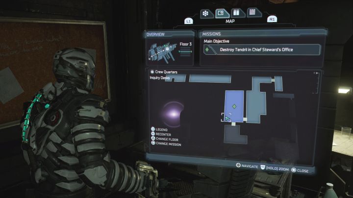 Fragment jest do odnalezienia w sekcji Biuro ochmistrza (Chief Stewards Offices) na pokładzie załogi - Dead Space Remake: Fragmenty Znaku (Marker Fragments) - lista sekretów - Dead Space Remake - poradnik do gry
