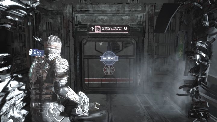 Na piętrze użyjcie kinezy do przesunięcia obiektu, przejdźcie po nim i dotrzyjcie do długiego korytarza - Dead Space Remake: Intensywna terapia (Intensive Care) - Dead Space Remake - poradnik do gry