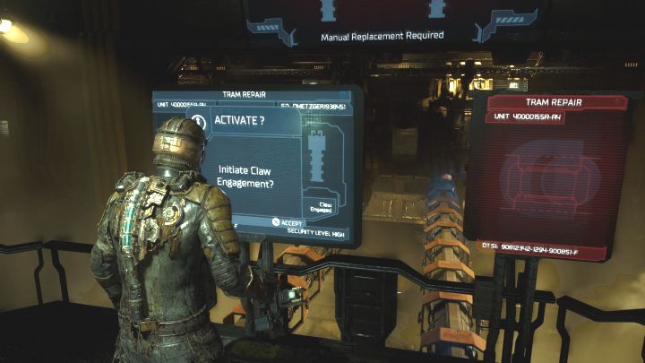 Powróćcie do centralnych ekranów żeby potwierdzić wymianę wagonika kolejki - Dead Space Remake: Nowi przybysze (New Arrivals) - Dead Space Remake - poradnik do gry