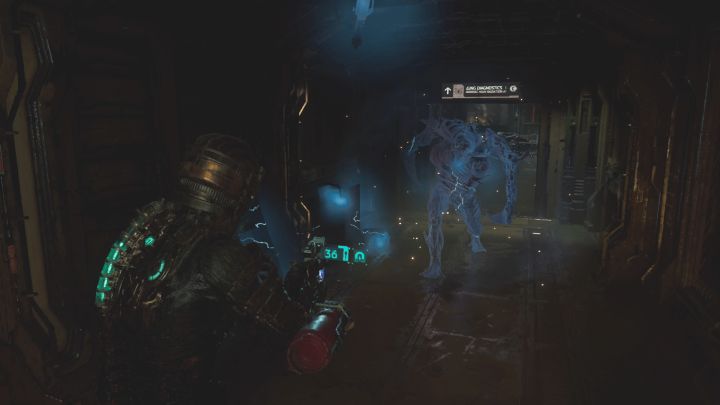 W pomieszczeniu pojawi się Łowca (Hunter) - elitarna odmiana nekromorfa - Dead Space Remake: Lekkomyślny fanatyzm (Lethal Devotion) - Dead Space Remake - poradnik do gry