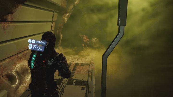 Możecie odbić się od podłoża i zacząć latać, ale uważajcie na nowe nekromorfy, które pojawiły się w okolicy - Dead Space Remake: Ekologiczny kataklizm (Environmental Hazard) - Dead Space Remake - poradnik do gry