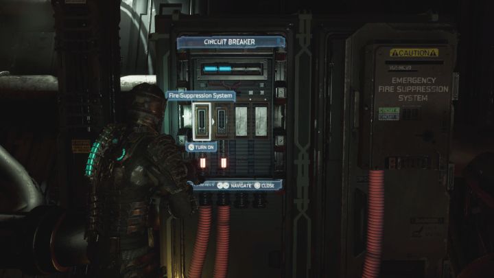 Dzięki ominięciu wszystkich płomieni dotrzecie do wyłącznika - Dead Space Remake: Armia umarłych (Dead on Arrival) - Dead Space Remake - poradnik do gry