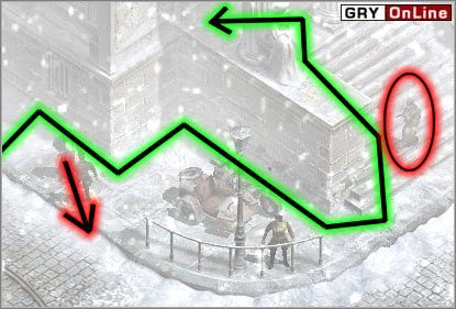 Teraz wybierz szpiega i zagadaj żołnierza pokazanego na obrazku tak, by patrzył w stronę pokazaną przez strzałkę - [STALINGRAD] Misja 03 cz.4 - Commandos 3: Kierunek Berlin - poradnik do gry