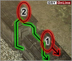 Oczyściłeś trzy wagony od wewnątrz - czas na dachy tych wagonów - [EUROPA ŚRODKOWA] Misja 04 cz.4 - Commandos 3: Kierunek Berlin - poradnik do gry