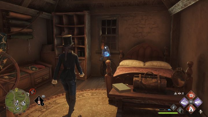 Znajdźka jest na ostatnim piętrze, na stoliku obok łóżka - Hogwarts Legacy: Posążki demimoza (Demiguise Statues) - Highlandy - Hogwarts Legacy - poradnik do gry