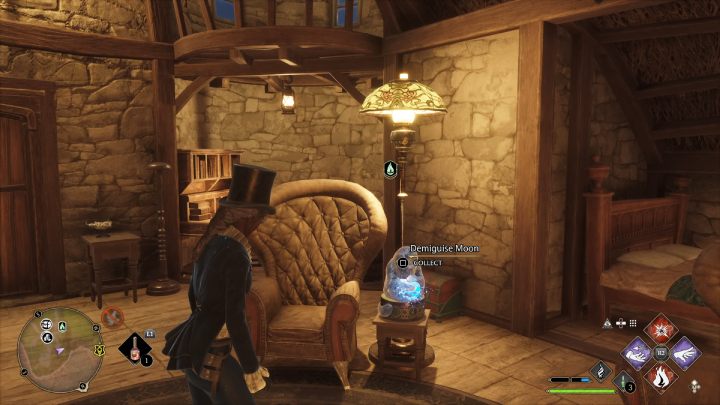 Posążek stoi na stoliku kawowym obok fotela - Hogwarts Legacy: Posążki demimoza (Demiguise Statues) - Highlandy - Hogwarts Legacy - poradnik do gry