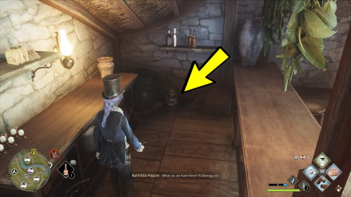 Posążek będzie ukryty za ladą - Hogwarts Legacy: Posążki demimoza (Demiguise Statues) - Highlandy - Hogwarts Legacy - poradnik do gry