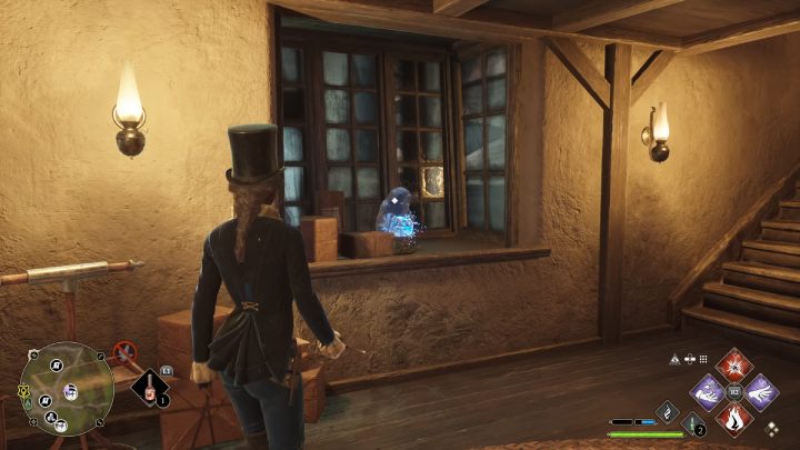 Posążek stoi na oknie przy schodach - Hogwarts Legacy: Posążki demimoza (Demiguise Statues) - Highlandy - Hogwarts Legacy - poradnik do gry