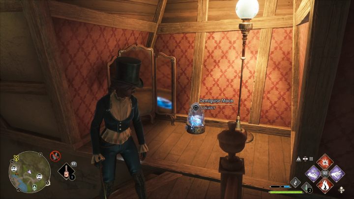 Wejdźcie na ostatnie piętro domu, znajdźka stoi na podłodze obok lustra - Hogwarts Legacy: Posążki demimoza (Demiguise Statues) - Highlandy - Hogwarts Legacy - poradnik do gry