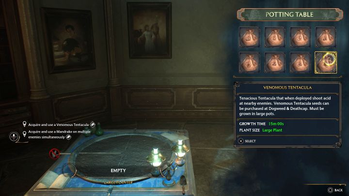 Umieśćcie nasiono Jadowitej tentakuli w dużej donicy - Hogwarts Legacy: Zadanie Profesor Garlick 1 (Professor Garlicks Assignment 1) - Hogwarts Legacy - poradnik do gry