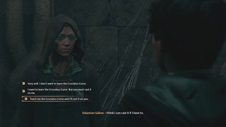 Okazja do nauczenia się zaklęć niewybaczalnych pojawia się podczas zaliczania opcjonalnej linii fabularnej Sebastiana Sallowa - jednej z trzech ważniejszych postaci, z którymi możecie zaprzyjaźnić się w trakcie gry - Hogwarts Legacy: Czy w grze można być złą postacią? - Hogwarts Legacy - poradnik do gry