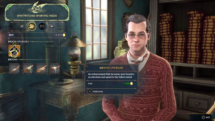 Nie możecie od razu zakupić ostatniego upgradeu, bo Weekes potrzebuje trochę czasu na przygotowanie ulepszenia - Hogwarts Legacy: Sięgając nieba (The Sky is the Limit) - Hogwarts Legacy - poradnik do gry