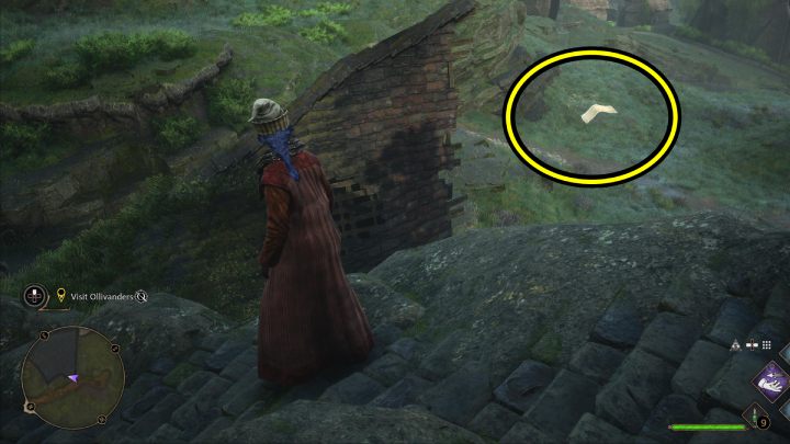 Kolejna strona Flying Guide Page #19 (Hogsmeade) lata nad sklepem Muchomory i Astry (Dogweed and Deathcap) - Hogwarts Legacy: Strony przewodnika (Field Guide Pages) część 2 - Hogsmeade - Hogwarts Legacy - poradnik do gry