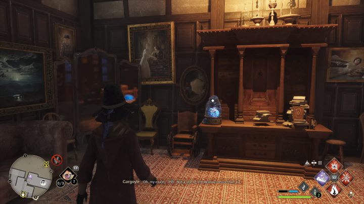 Skręćcie w prawo i wejdźcie po kilku schodkach na podest - Hogwarts Legacy: Posążki demimoza (Demiguise Statues) - Hogwart - Hogwarts Legacy - poradnik do gry