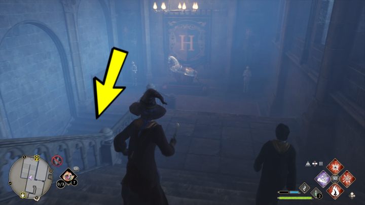 Wejdźcie do środka, idźcie prosto, następnie skręćcie w prawo i zejdźcie po schodach na sam dół - Hogwarts Legacy: Posążki demimoza (Demiguise Statues) - Hogwart - Hogwarts Legacy - poradnik do gry