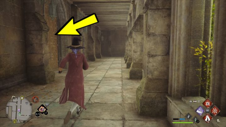 Gdy punkt szybkiej podróży będzie za waszymi plecami, skręćcie w prawo i podążajcie korytarzem, aż dojdziecie do drzwi po lewej stronie - Hogwarts Legacy: Posążki demimoza (Demiguise Statues) - Hogwart - Hogwarts Legacy - poradnik do gry