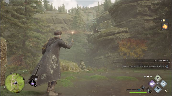 Podobnie jak w poprzedniej Łamigłówce, tak i tutaj będziecie musieli doprowadzić motyle za pomocą zaklęcia Lumos do kamiennych obiektów - Hogwarts Legacy: Dolina Hogsmeade - wszystkie Łamigłówki Merlina - Hogwarts Legacy - poradnik do gry