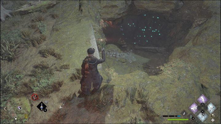 Gdy aktywujecie Łamigłówkę Merlina, pojawią się trzy kamienne bloki - Hogwarts Legacy: Dolina Hogsmeade - wszystkie Łamigłówki Merlina - Hogwarts Legacy - poradnik do gry