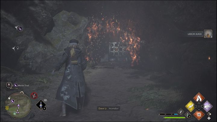 Idąc kawałek przed siebie, zauważycie kratkę, którą trzeba zniszczyć - Hogwarts Legacy: Dolina Hogsmeade - wszystkie Łamigłówki Merlina - Hogwarts Legacy - poradnik do gry