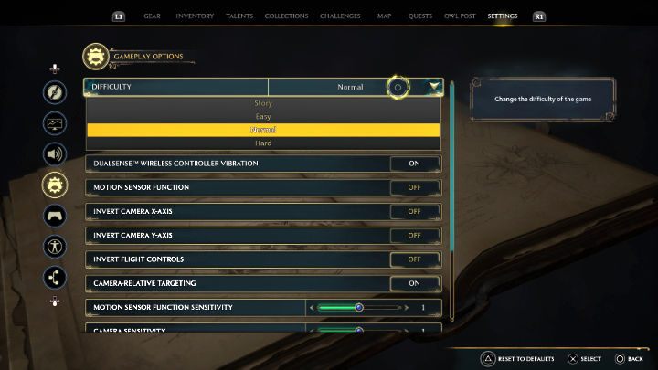 Wybór poziomu trudności w grze Hogwarts Legacy nie jest ostateczny i jeśli tylko poczujecie, że rozgrywka jest zbyt łatwa lub za trudno, w dowolnym momencie możecie zmienić swój wybór w opcjach gry - Hogwarts Legacy: Poziomy trudności - Hogwarts Legacy - poradnik do gry