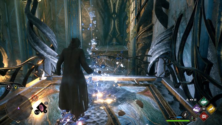 Dotrzyjcie do większej sali i wybierzcie prawe schody - Hogwarts Legacy: Próba Charlesa Rookwooda (Charles Rookwoods Trial) - Hogwarts Legacy - poradnik do gry