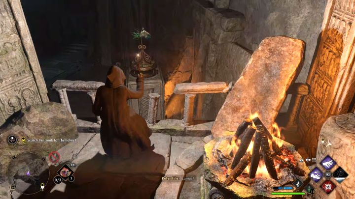 Ustawcie się blisko bramy i ponownie użyjcie Depulso na obrotowym mechaniźmie (tym na dole) - Hogwarts Legacy: Hełm Urtkota (The Helm of Urtkot) - Hogwarts Legacy - poradnik do gry