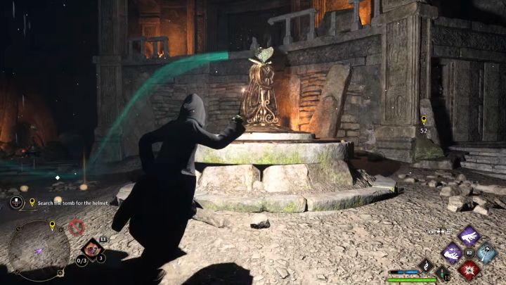 Użyjcie Lumos do złapania drugiej ćmy z tej samej sali i z nią dotrzyjcie do centralnego mechamizmu (powyższy obrazek) - Hogwarts Legacy: Hełm Urtkota (The Helm of Urtkot) - Hogwarts Legacy - poradnik do gry