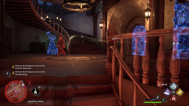 Zgodnie z podpowiedzią Gladwina aktwujcie Zaklęcie kameleona, bo musicie badać obszary zamku, do których uczniowie nie mają nocą prawa wstępu - Hogwarts Legacy: Księżycowa niedola woźnego (The Caretakers Lunar Lament) - Hogwarts Legacy - poradnik do gry