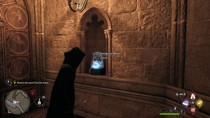 Podczas rozmowy dowiecie się o znaczeniu posążków demimoza (Demiguise Statues), które stają się aktywne wyłącznie nocną porą - Hogwarts Legacy: Księżycowa niedola woźnego (The Caretakers Lunar Lament) - Hogwarts Legacy - poradnik do gry