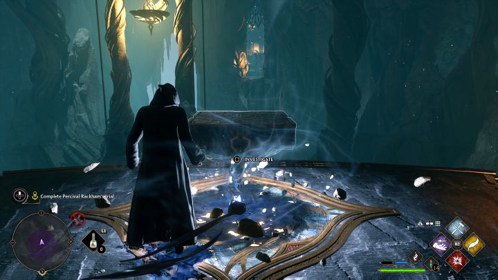 Skorzystajcie z ruchomych schodów i dotrzyjcie do dużej sali z ożywionymi posągami - Hogwarts Legacy: Próba Parsifala Rackhama (Percival Rackhams Trial) - Hogwarts Legacy - poradnik do gry