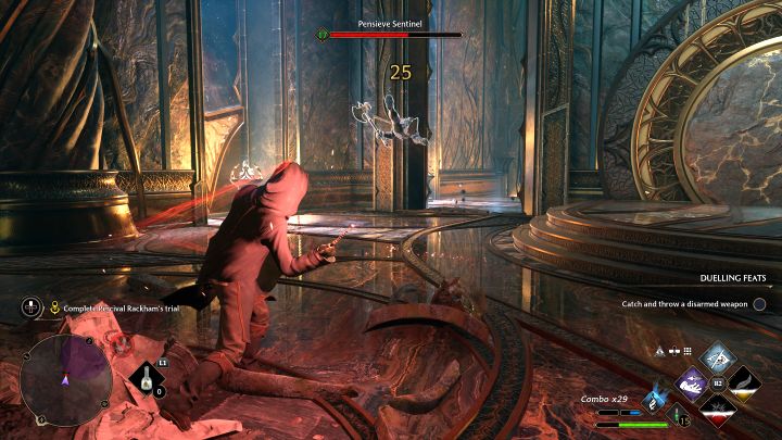 Dotrzecie do komnaty, w której ożywią się posągi i musicie się z nimi wszystkimi rozprawić - Hogwarts Legacy: Próba Parsifala Rackhama (Percival Rackhams Trial) - Hogwarts Legacy - poradnik do gry