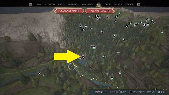 Link do mapy: Merlin Trial - North Hogwarts Region #5 - Hogwarts Legacy: Północny Rejon Hogwartu - wszystkie Łamigłówki Merlina - Hogwarts Legacy - poradnik do gry