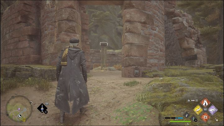 Jeden z elementów wymaganych do podpalenia znajduje się w kamiennym wnętrzu budynku - Hogwarts Legacy: Północny Rejon Hogwartu - wszystkie Łamigłówki Merlina - Hogwarts Legacy - poradnik do gry