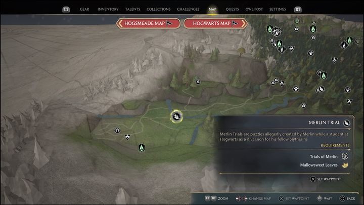Link do mapy: Merlin Trial - North Hogwarts #4 - Hogwarts Legacy: Północny Rejon Hogwartu - wszystkie Łamigłówki Merlina - Hogwarts Legacy - poradnik do gry