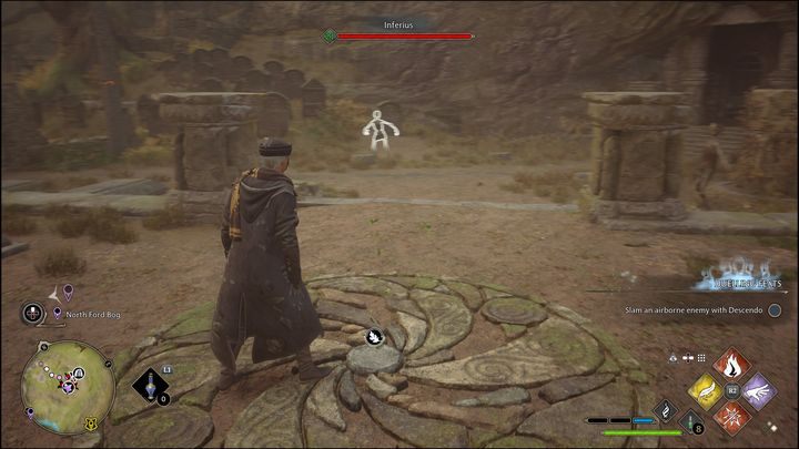 Po pokonaniu przeciwników i aktywowaniu Łamigłówki Merlina, użyjcie zaklęcia Revelio - Hogwarts Legacy: Torfowiska Północnej Przeprawy - wszystkie Łamigłówki Merlina - Hogwarts Legacy - poradnik do gry