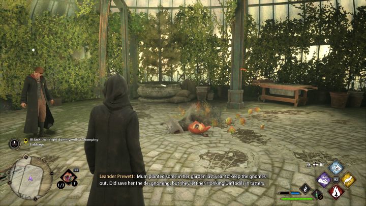 Po zamknięciu okna możecie rzucać Chińską kąsającą kapustą pojedynczym wciśnięciem przycisku wspomagacza (L1/LB) - Hogwarts Legacy: Zajęcia z zielarstwa (Herbology Class) - Hogwarts Legacy - poradnik do gry