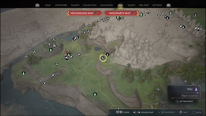 Link do mapy: Merlin Trial #16 (Feldcroft Region) - Hogwarts Legacy: Region Feldcroft - wszystkie Łamigłówki Merlina - Hogwarts Legacy - poradnik do gry