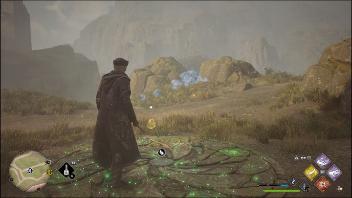 Po udaniu się we wskazane miejsce i aktywowaniu próby, kamienne bloki zostaną roztrzaskane - Hogwarts Legacy: Region Feldcroft - wszystkie Łamigłówki Merlina - Hogwarts Legacy - poradnik do gry