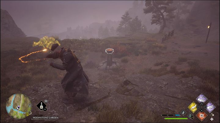 Musicie być szybcy i uważni, skorzystajcie z tego zaklęcia dopiero, gdy palenisko będzie widoczne - Hogwarts Legacy: Region Feldcroft - wszystkie Łamigłówki Merlina - Hogwarts Legacy - poradnik do gry