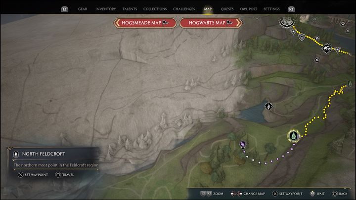 Link do mapy: Merlin Trial - Feldcroft Region #3 - Hogwarts Legacy: Region Feldcroft - wszystkie Łamigłówki Merlina - Hogwarts Legacy - poradnik do gry